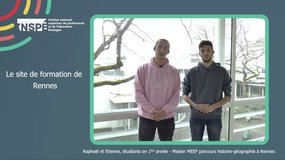 Raphaël et Etienne, étudiants en 1ère année du master MEEF parcours histoire-géographie sur le site de Rennes de l'INSPÉ de Bretagnee