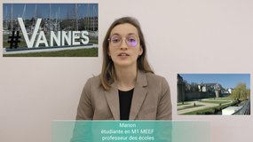 Manon, étudiante en 1ère année du Master MEEF parcours professeur des écoles sur le site de Vannes de l'INSPÉ de Bretagne